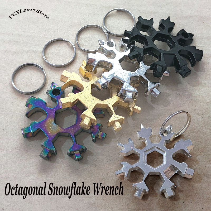 Outdoor Adventure Xl - เครื่องมืออเนกประสงค์ 18 in 1 รูปทรงเกล็ดหิมะ สำหรับการตั้งแคมป์กลางแจ้ง