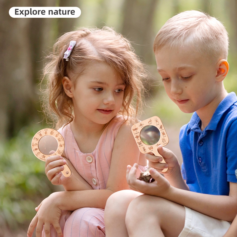 Outdoor Adventure Education - ของเล่นเสริมพัฒนาการเด็ก 0-3 ปี ชุดสำรวจธรรมชาติ กล้องขยายไม้ สำหรับสำรวจสัตว์และพืช