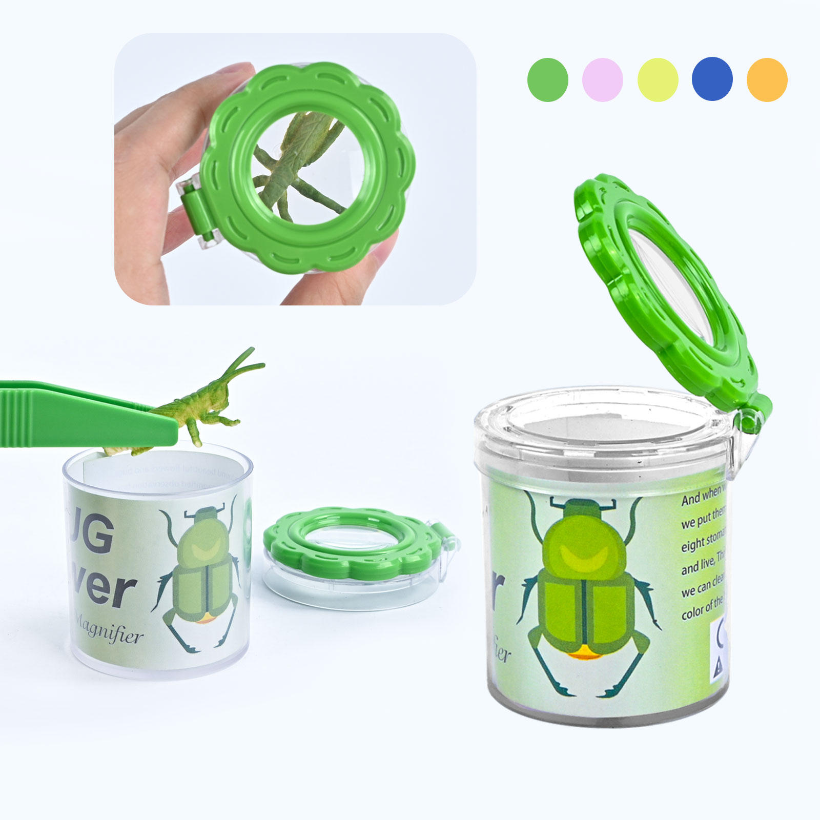 Outdoor Adventure Game - กล่องสังเกตแมลงสำหรับเด็ก, การสำรวจกลางแจ้ง, กล่องเก็บแมลงลูกอ๊อด, กล่องให้อาหารผีเสื้อแบบหนีบ