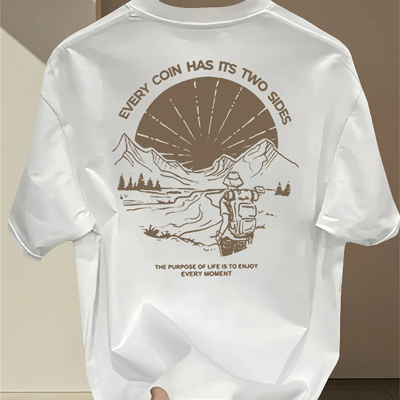 เสื้อยืดลายกราฟิกเดินป่าสไตล์ว - Outdoor Adventure Quotes Short บทวิจารณ์และราคา