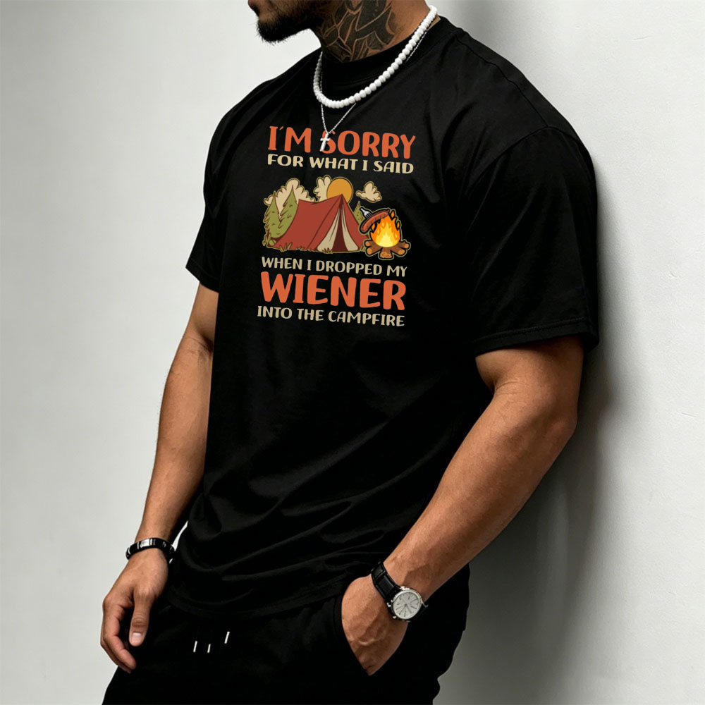 เสื้อยืดผู้ชายลายกราฟิกแคมป์ปิ - Outdoor Adventure Quotes Short บทวิจารณ์และราคา