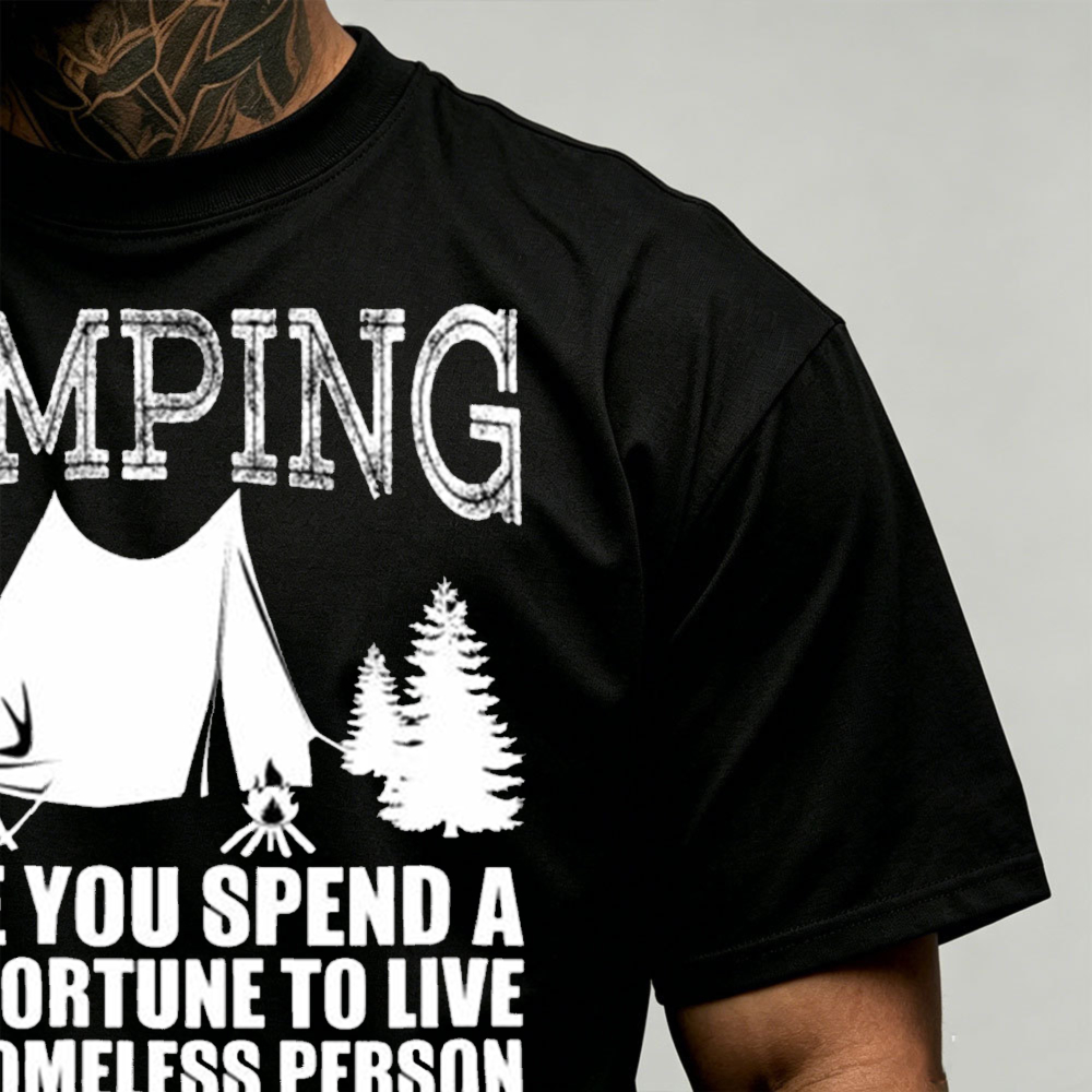 เสื้อยืดผู้ชายลายต้นสนพร้อมข้อ - Outdoor Adventure Quotes Short บทวิจารณ์และราคา
