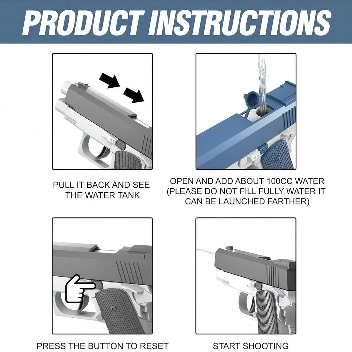 ปืนฉีดน้ำ M1911 ของเล่นปืนฉีดน - Outdoor Adventure Games บทวิจารณ์และราคา